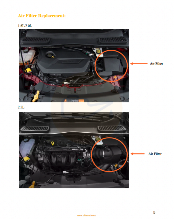 2015 Ford Escape Air Filter Replacement